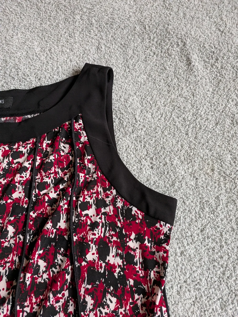 🌼B2G1🌼 Perceptions Red, Black & White Pleated Maxi Dress Size XL NWOT